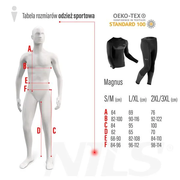 BTS0464 Spodnie Termoaktywne Męskie 2XL/3XL Magnus NILS - Czarne