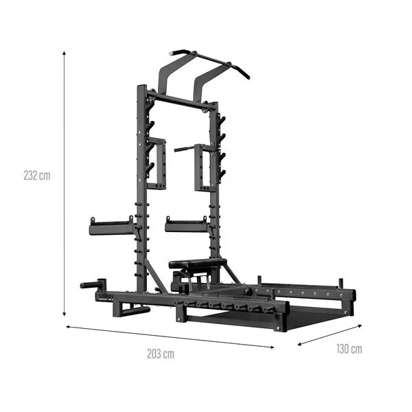SMP01 Stojak Multifunkcyjny Z Platformą Do Podnoszenia Ciężarów I Hip Thrust Commercial Hms
