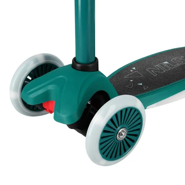 HLB1310 LED Hulajnoga Dziecięca NILS Fun - Zielona