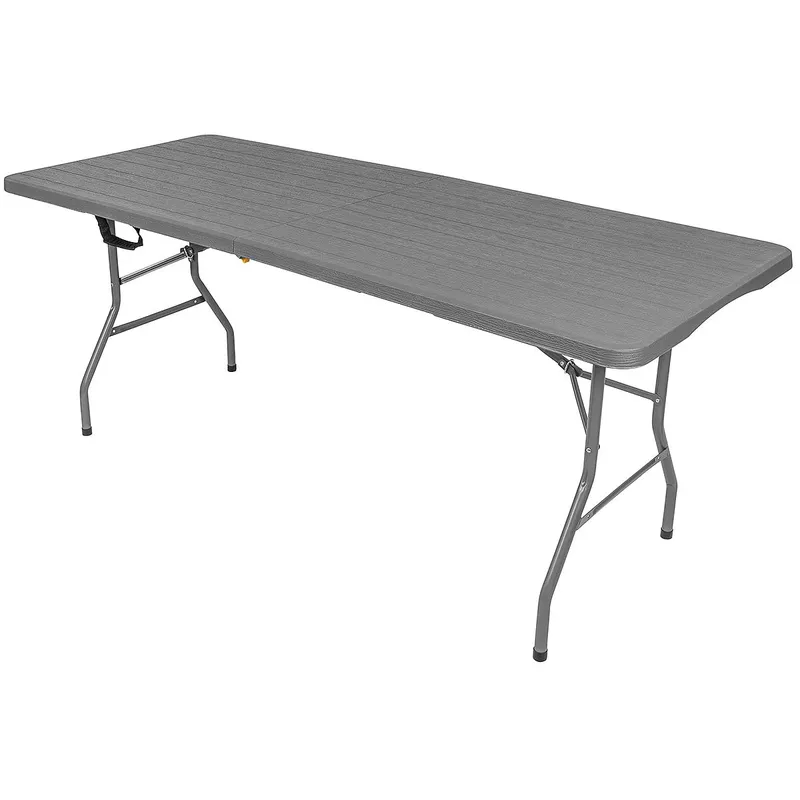Stół Cateringowy Składany W Walizkę 180x74cm MAX.100KG Woodland Deska Ciemny - Szary