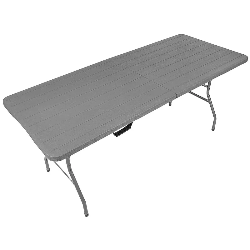 Stół Cateringowy Składany W Walizkę 180x74cm MAX.100KG Woodland Deska Ciemny - Szary