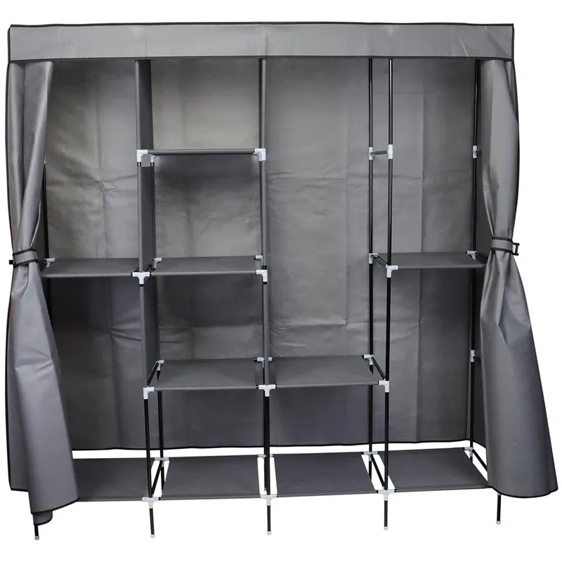 Szafa Tekstylna Garderoba 168x45x172cm Ciemnoszara