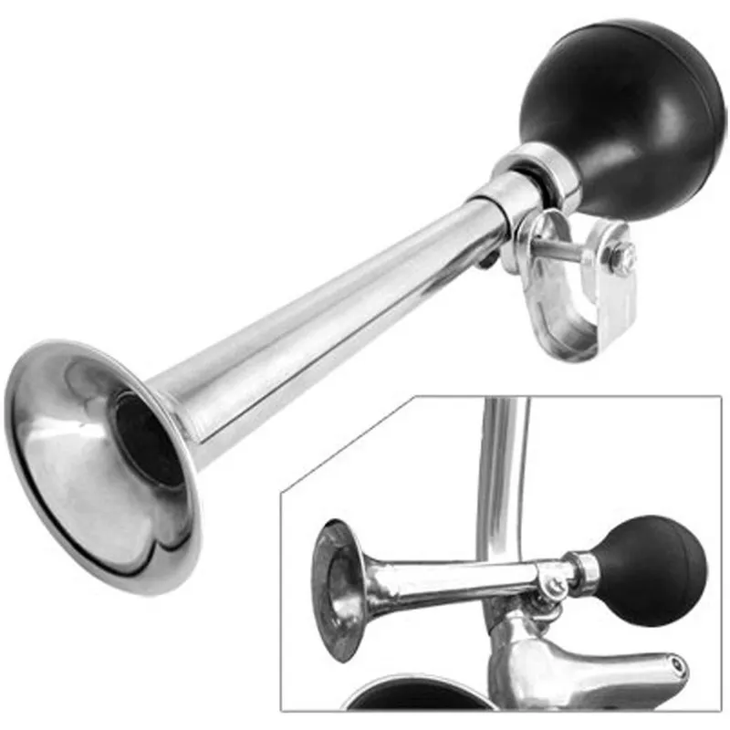 Trąbka Klakson Rowerowy Chrom 21cm Dunlop