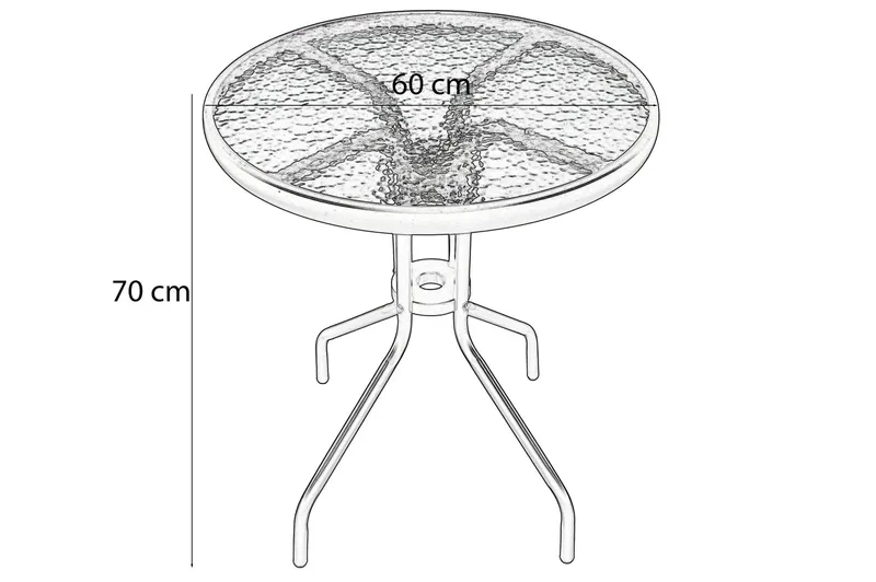 Stolik Kawowy Szklany Okrągły Czarny Na Balkon Hult 60 cm