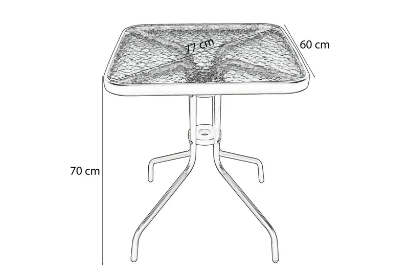 Stolik Kawowy Szklany Kwadratowy Czarny Hult 60 x 60 cm