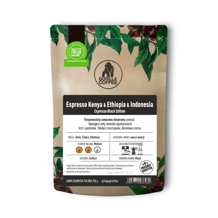 Kawa Ziarnista INGAGI COFFEE Kenya & Ethiopia & Indonesia 250g
