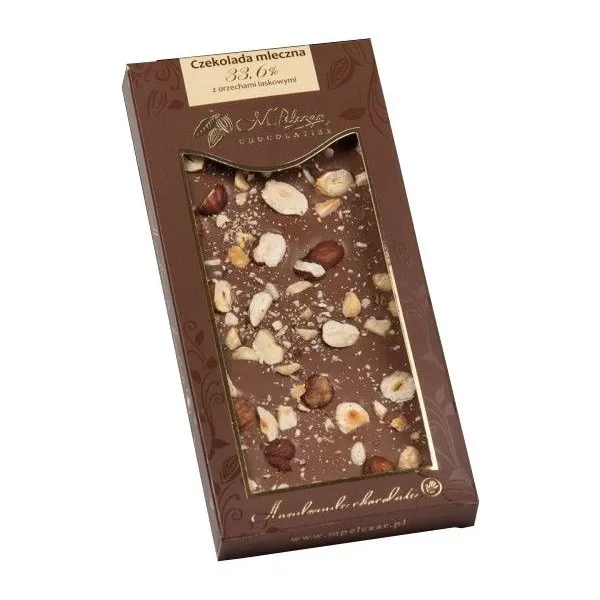 Mleczna Czekolada M.PELCZAR CHOCOLATIER Z Orzechami Laskowymi 80g