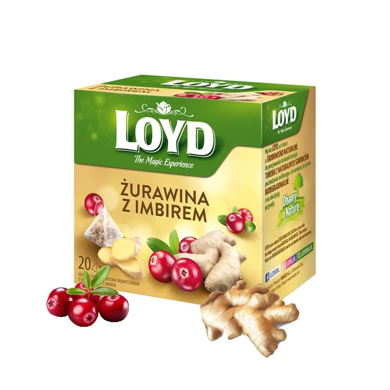 Herbata Owocowa LOYD Żurawina Z Imbirem 20x2g