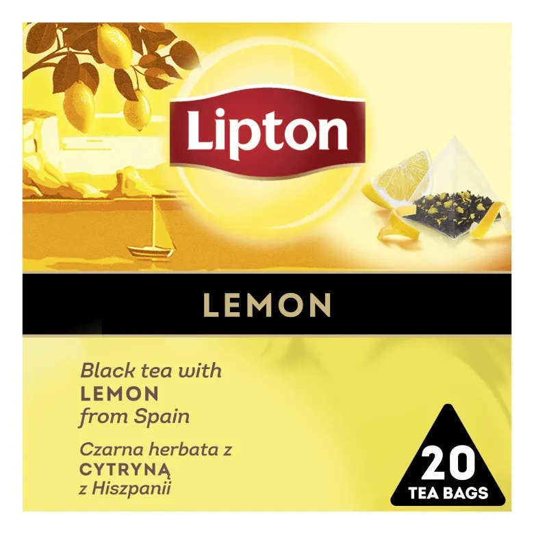 Herbata Aromatyzowana LIPTON Cytryna 20x1,7g - Czarna