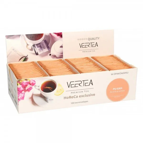 Herbata VEERTEA Pu-Erh & Lemon 100x2g - Czerwona