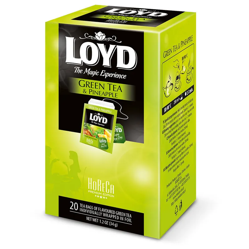 Herbata LOYD TEA O Smaku Ananasa 20x1,7g - Zielona