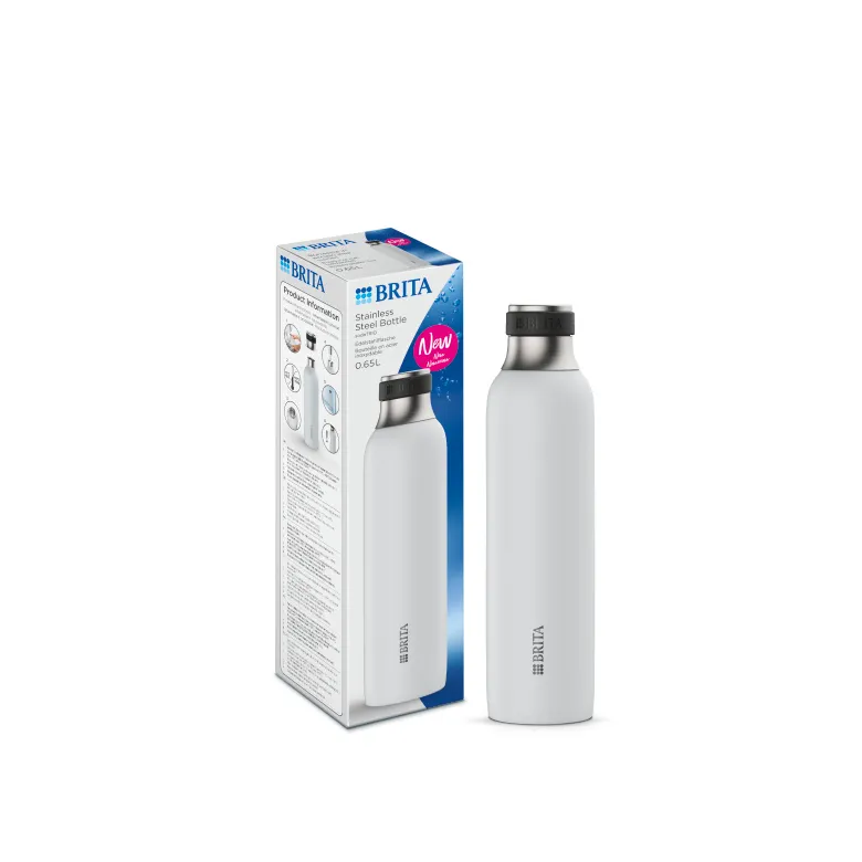 Butelka Ze Stali Nierdzewnej BRITA SodaTRIO 650ml - Biała