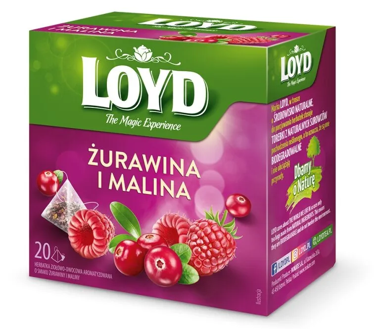 Herbata Owocowa LOYD Żurawina I Malina 20x2g