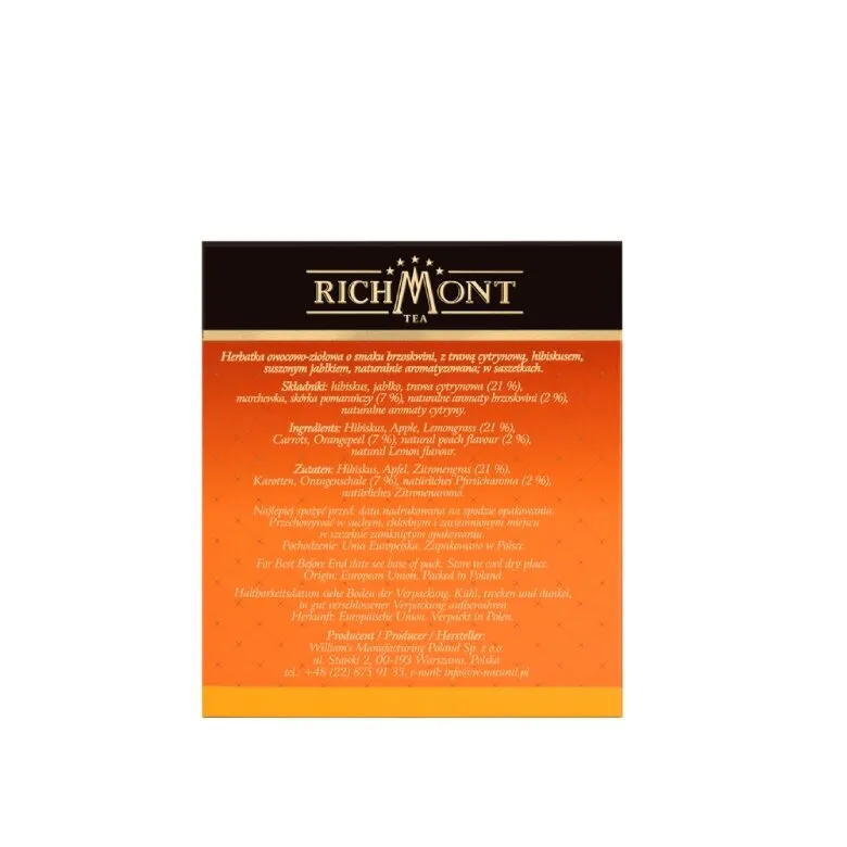 Owocowa Herbata RICHMONT Peach Lemon Star - 40x6g