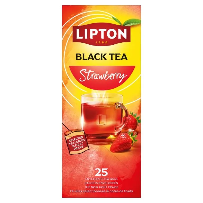 Aromatyzowana Herbata LIPTON Classic Strawberry 25x1,6g - Czarna