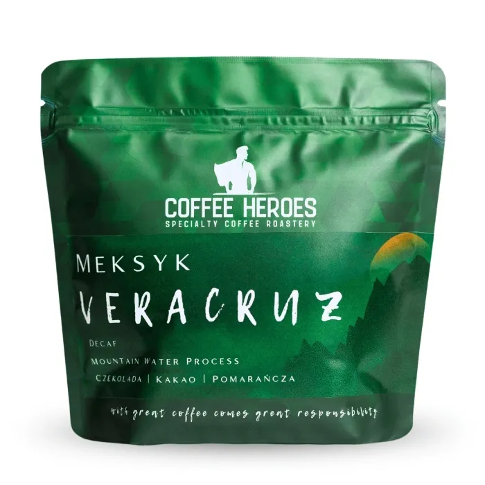 Kawa Ziarnista COFFEE HEROES Meksyk Veracruz Decaf Filtr 250g - Kawa Bezkofeinowa