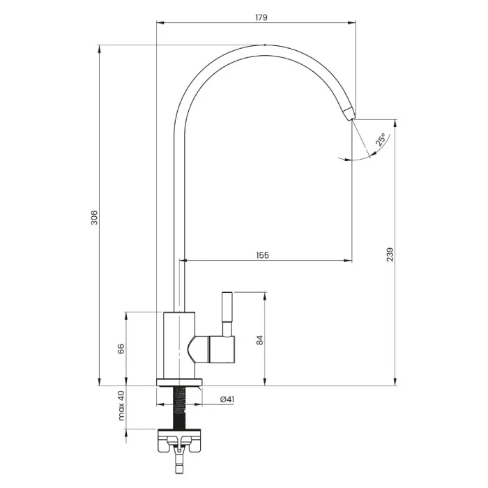 System Filtrujący DAFI Flow Comfort Perfect D1 + Kran Do Wody Filtrowanej ALTO - Chrom
