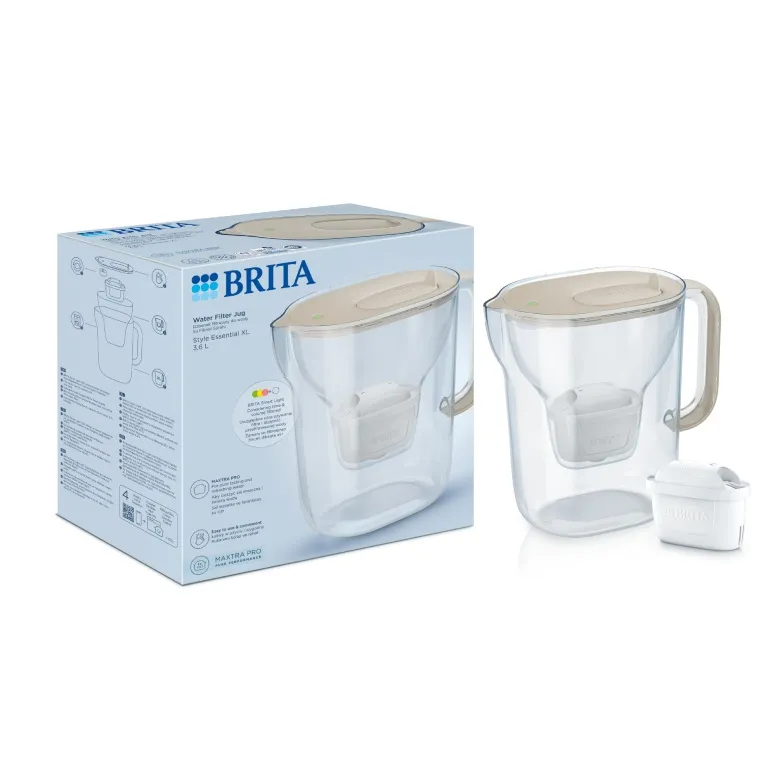 Dzbanek Filtrujący BRITA Style Essential XL 3,6 l + Wkład Maxtrapro Pure Performance - Piaskowy