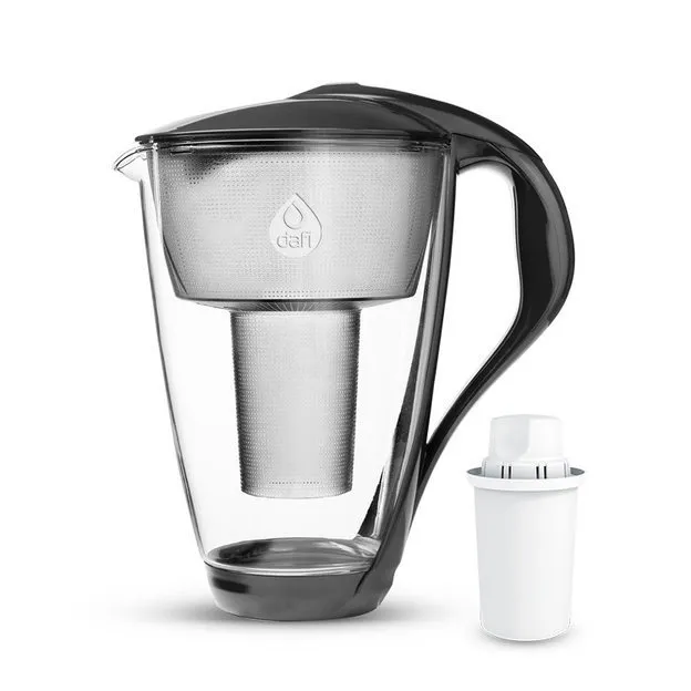 Szklany Dzbanek Filtrujący DAFI Crystal LED 2.0 l + 1 Filtr - Czarny
