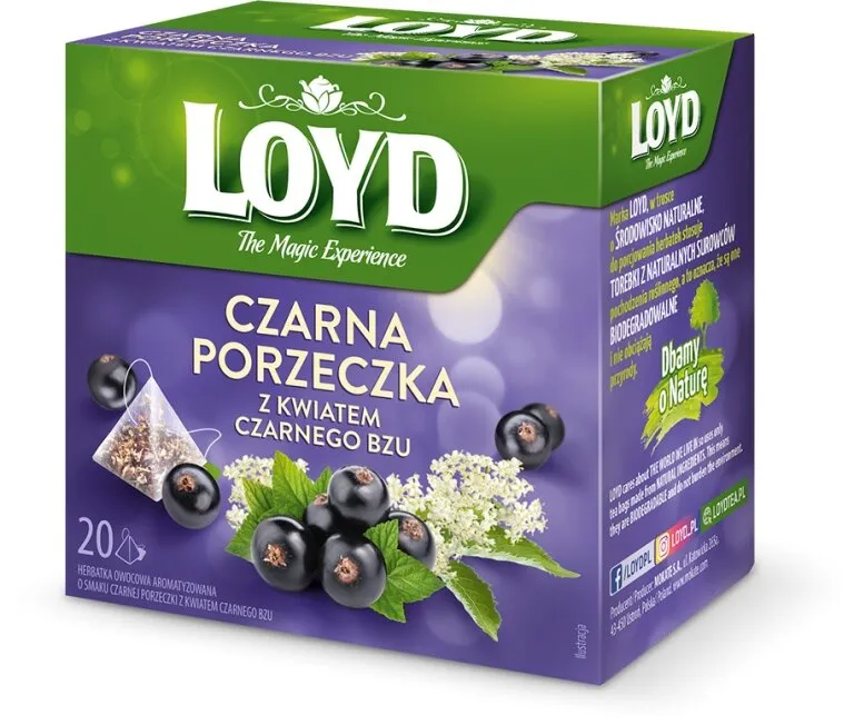 Herbata LOYD Porzeczka Z Kwiatem Czarnego Bzu 20x2g - Czarna