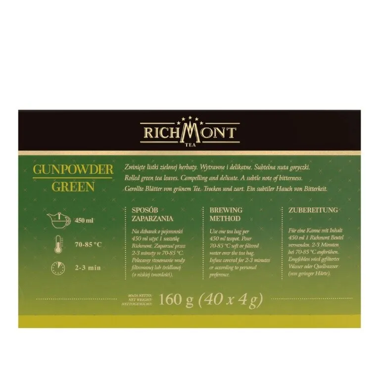 Zielona Herbata RICHMONT Gunpowder Green - 40x4g