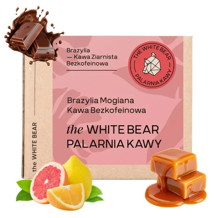 Kawa Ziarnista THE WHITE BEAR Brazylia Mogiana Decaf 250g - Kawa Bezkofeinowa