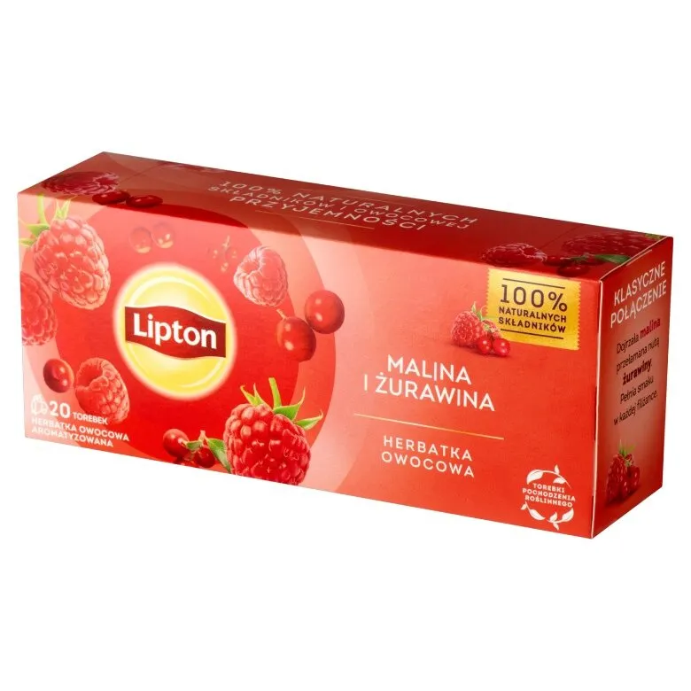 Herbatka Owocowa LIPTON Malina I Żurawina 20x1,6g