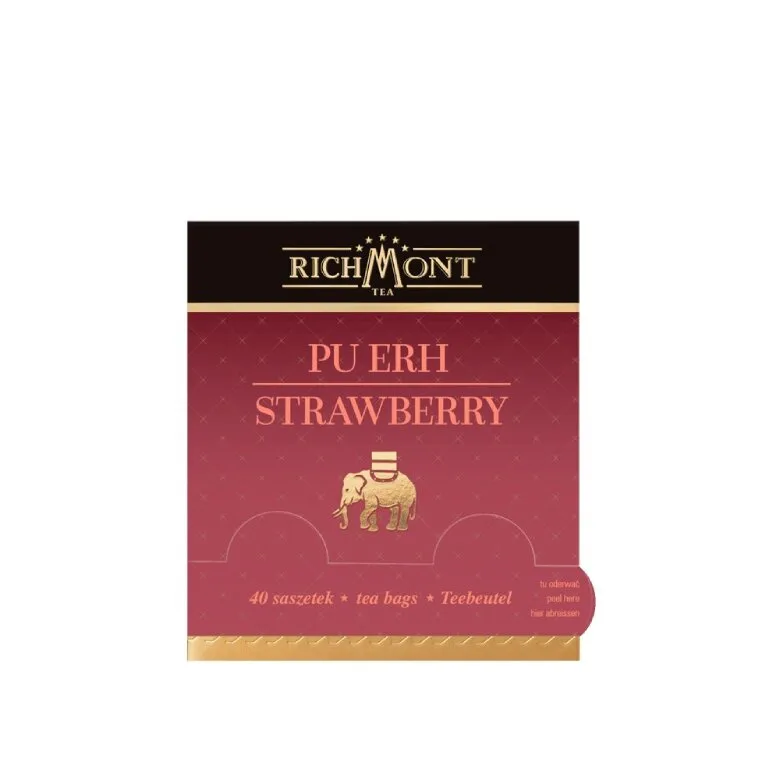 Herbata RICHMONT Pu-Erh Strawberry 40x4g - Czerwona