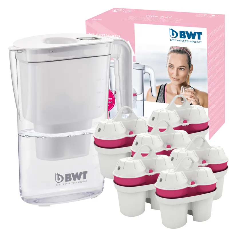 Dzbanek Filtrujący Wodę BWT Vida 2.6 l + 6 Wkładów Magnezowych - Biały