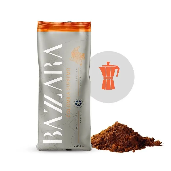Kawa Mielona BAZZARA ESPRESSO COLOMBIA SUPREMO Moka 250g