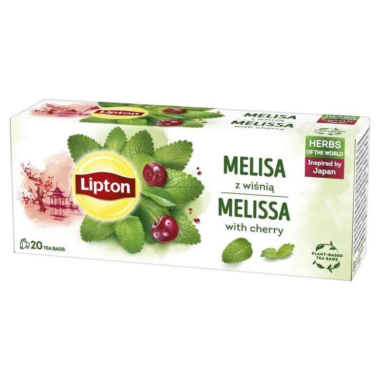 Herbatka Ziołowa Aromatyzowana LIPTON Melisa Z Wiśnią 20x1,2g