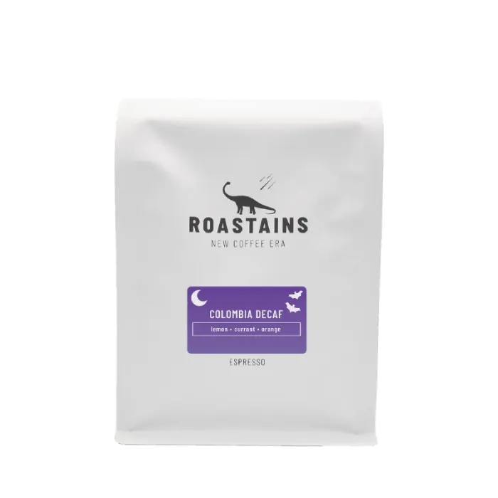 Kawa Ziarnista ROASTAINS Kolumbia Decaf Espresso 250g - Kawa Bezkofeinowa