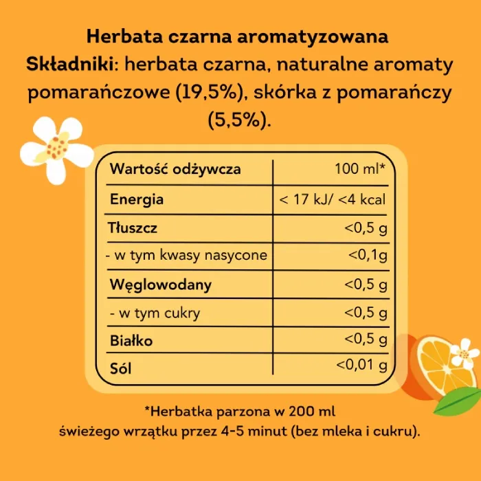 Czarna Herbata Z Pomarańczą LIPTON 20 Piramidek - Edycja Specjalna Fausti