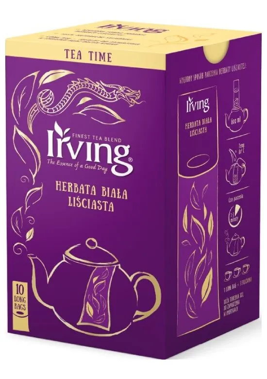 Herbata Liściasta IRVING Long Bags 10x4g - Biała