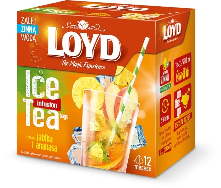 Herbata LOYD Ice TEA O Smaku Jabłka Z Ananasem 12x2,5g
