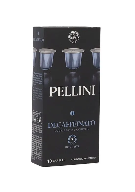 Kapsułki Do Nespresso PELLINI Top Decaffeinato Naturale - 10 Sztuk