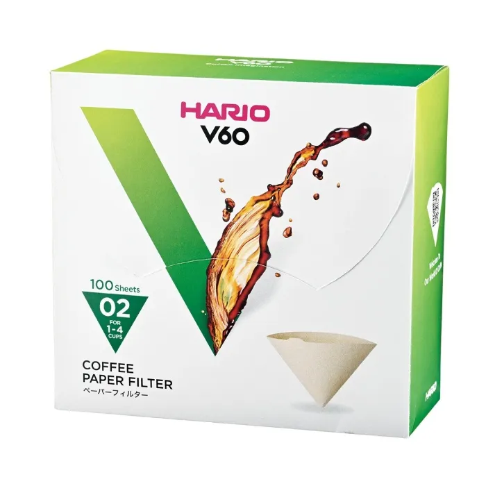 Filtry Papierowe Misarashi Do Dripa HARIO V60-02 - Brązowe 100 Sztuk Kartonik
