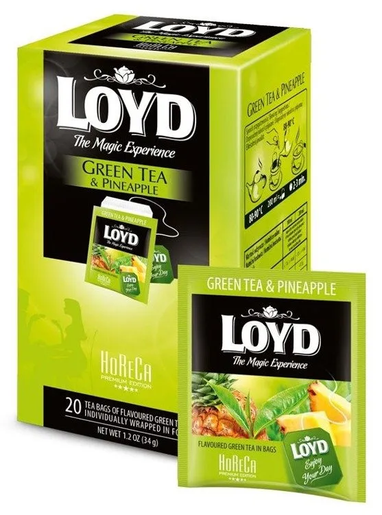 Herbata LOYD TEA O Smaku Ananasa 20x1,7g - Zielona