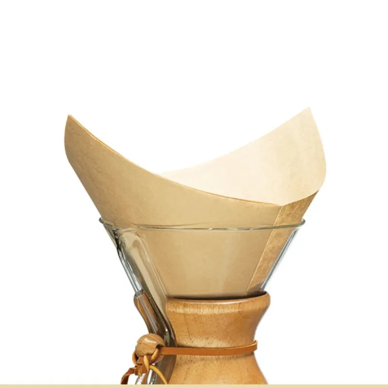 Filtry Papierowe Kwadratowe CHEMEX FSU-100 6, 8, 10 Filiżanek - Brązowe 100 Sztuk