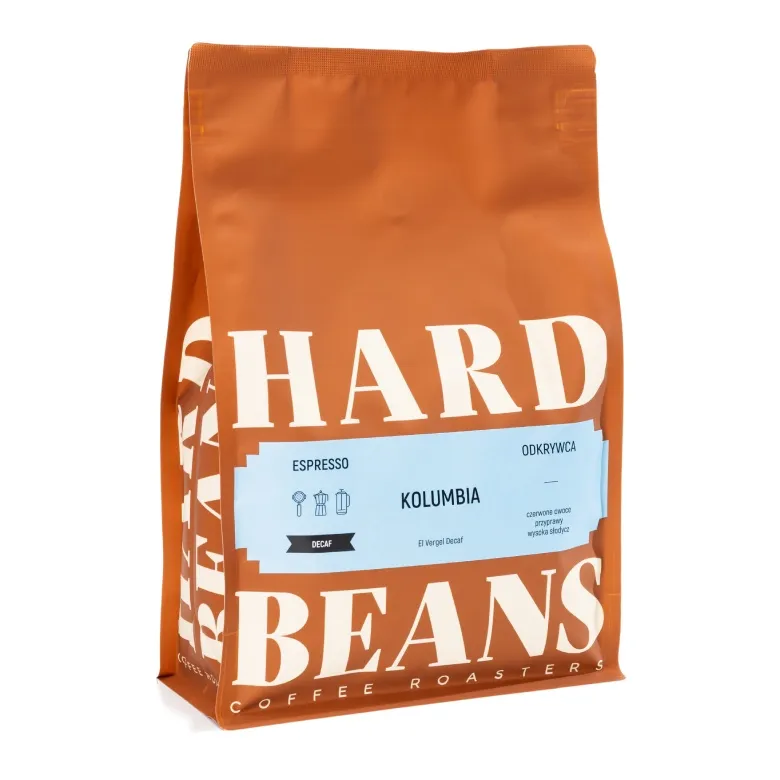 Kawa Ziarnista HARD BEANS Kolumbia El Vergel Decaf 1kg - Bezkofeinowa