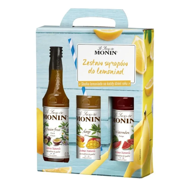 Lemoniadowy Zestaw Syropów MONIN 3x250 ml - Mango, Arbuz, Marakuja