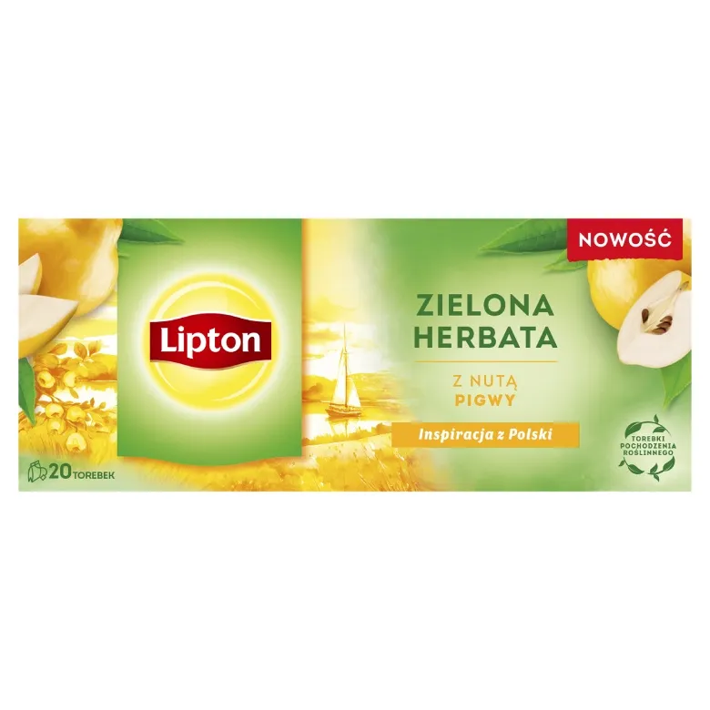 Herbata LIPTON Z Nutą Pigwy 20x1,6g - Zielona