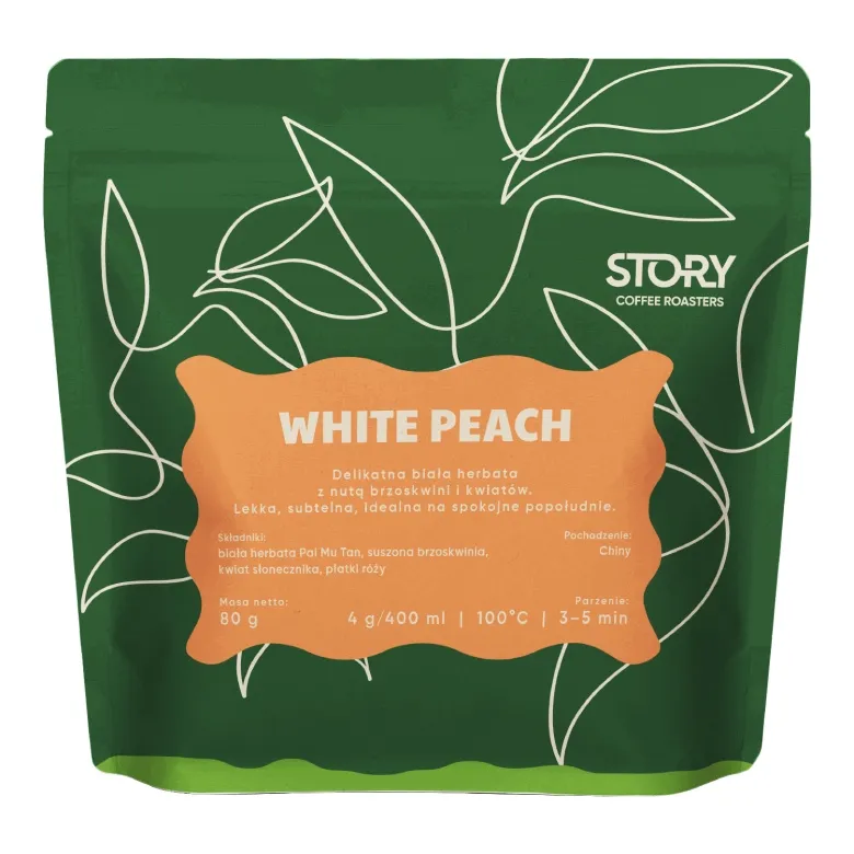 Herbata STORY Tea White Peach 80g - Biała