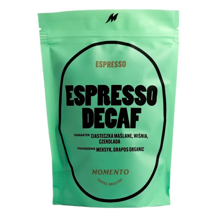 Kawa Ziarnista MOMENTO Espresso Decaf 250g - Kawa Bezkofeinowa