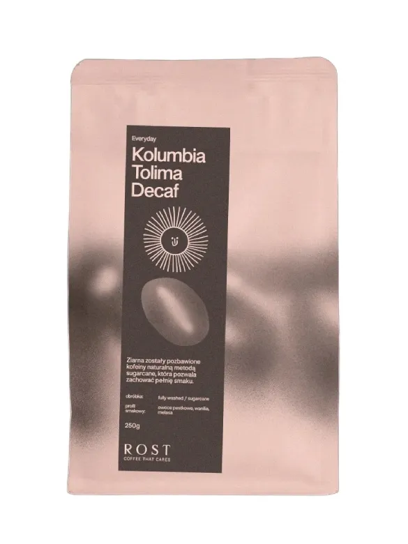 Kawa Ziarnista ROST Kolumbia Tolima Decaf Omniroast 250g - Kawa Bezkofeinowa