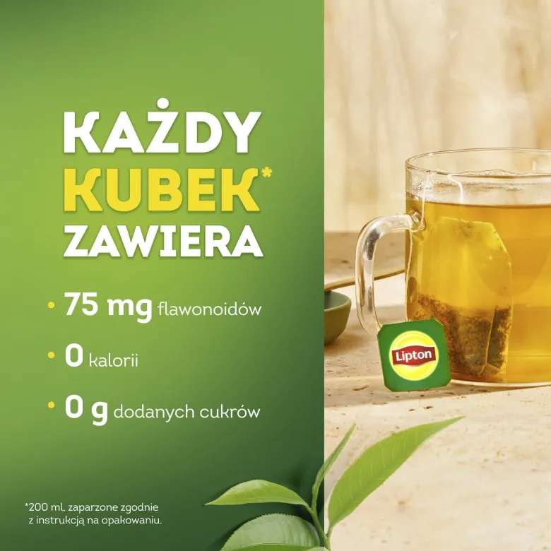 Herbata Aromatyzowana LIPTON Malina I Granat 20x1,4g - Zielona