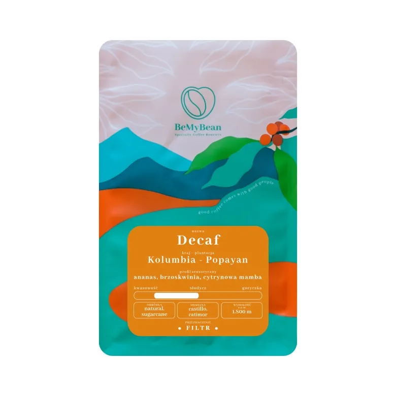 Kawa Ziarnista BEMYBEAN Decaf Kolumbia Popayan FILTR 250g
