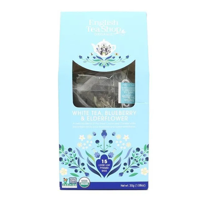 Herbata ENGLISH TEA SHOP White TEA Blueberry & Elderflower 15x2g - Biała