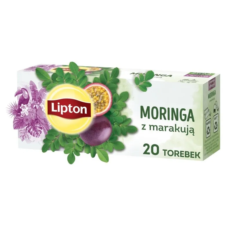 Herbatka Ziołowa Aromatyzowana LIPTON Moringa Z Marakują 20x0,9g
