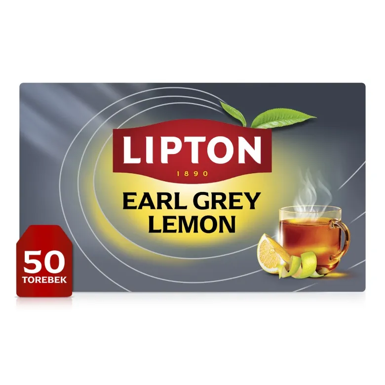 Herbata Czarna LIPTON Earl Grey Lemon 100g - 50 Torebek